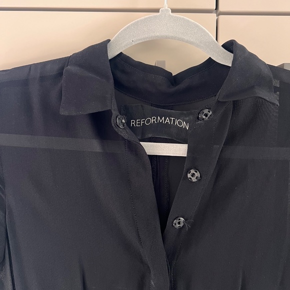 Reformation 100% Silk Black Dress - XS - Picture 4 of 7